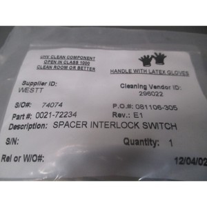AMAT 0021-72234 SPACER INTERLOCK SWITCH, 109098 - อุปกรณ์และอะไหล่เซมิคอนดักเตอร์ระดับโลกที่เชื่อถือได้ - Product Image 3