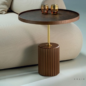 Mesa de Cóctel de Aluminio de Alta Calidad, Mueble de Primera Calidad con Detalles Metálicos, Mesa Auxiliar para el Hogar, Hotel, Vino y Bebidas, Latón - Product Image 3