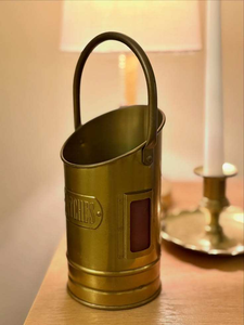 Brass Finish Metal Match Holder Round Decorative Match Box Holder <b>Tabletop</b> <b>Fireplace</b> Candle Lighting Accessory Home Decor - Product Image 1