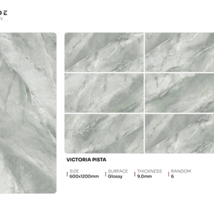 Carreaux de porcelaine brillants de qualité supérieure, format 600x1200, grand format, pour sols et murs, pour maisons de luxe et usage commercial. - Product Image 1