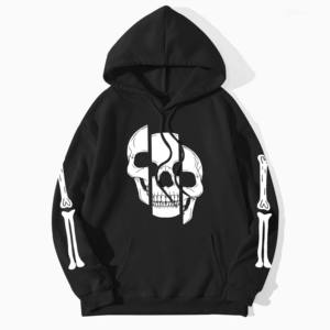Sudadera con Capucha Gótica Vintage Lavada para Hombre, Tallas Grandes, Forro Polar de Invierno, Estampado Trasero, Estilo Urbano, MOQ Bajo - Product Image 1