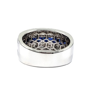 แหวนพลอยแซฟไฟร์สีขาวทอง18K สำหรับสุภาพสตรีทำเครื่องประดับตามสั่งโลโก้ตามสั่ง - Product Image 3