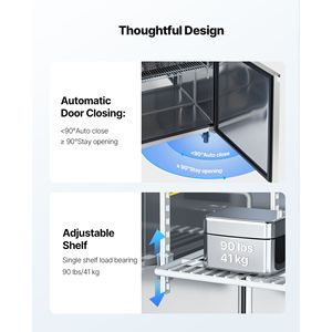 Frigorifero Commerciale da Cucina 60 Pollici 15,4 Cu. Ft. Tavolo Refrigerato per Preparazione Sandwich Mega Top con Frigorifero per 16 Vaschette - Product Image 6