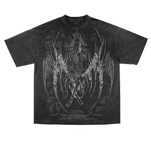 Camisetas Sublimadas de 320 Gsm con Lavado Ácido, Logotipo Personalizado, Diseño Gráfico, Hombros Caídos, Estilo Desgastado, Camisetas Extra Grandes - Product Image 1