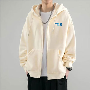 Comfortable Modern <b>Zip</b> Hooded Layer With Wide Fit Fleece Interior Large <b>Pockets</b> And Rib Finish Oversized Zipper <b>Hoodies</b> - Product Image 5