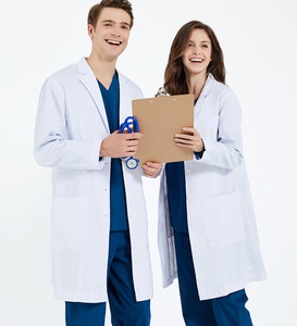 Bata de Laboratorio Unisex Blanca Tejida, 65% Poliéster, con 3 Bolsillos, Cierre a Presión, Detección de Agujas, Uniforme de Hospital, Bata Médica - Product Image 5