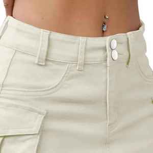 Sexy Women's <b>Denim</b> Skirt Suit Embroidered Zip-up <b>Crop</b> <b>Jacket</b> Jeans Mini Skirt Cotton Korean Style Vintage High Waist Jean Skirt - Product Image 3
