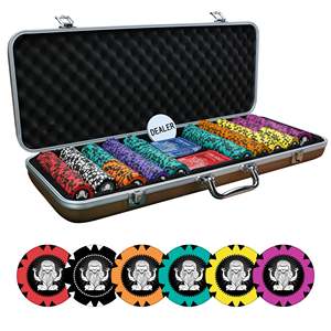 Muscular Lion 40mm 14g Clay Poker Chipset W/o Denomination 300/500 Pcs with <b>Tray</b> - Product Image 3