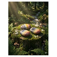 Pierre de palmier naturelle sept chakras en promotion pour la méditation, l'équilibrage énergétique ou l'alignement des chakras – Cristal disponible à la vente
