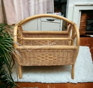 Ecowoodies - Revistero de Mimbre Estilo Vintage, Portaperiódicos de Mimbre, Diseño Moderno, Decoración para el Hogar y la Oficina - Product Image 4