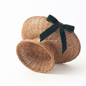 Bol de service en rotin tressé à la main, plateau décoratif rond en osier pour la table de la maison - Product Image 2