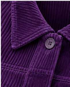 Veste pour femme de couleur violette, col rabattu, fermeture à boutons, manches longues - Product Image 2