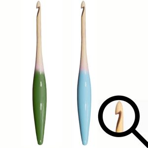 Ganchos de ganchillo de madera semicolores ergonómicos para herramientas de ganchillo de madera natural al por mayor con acabado duradero y agarre cómodo - Product Image 3