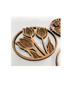 Posavasos de madera con diseño de corte por láser, ideal para eventos temáticos bohemios, suministros artesanales hechos a mano para pedidos a granel de pequeñas empresas - Product Image 4