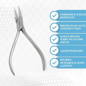 Pince à plier les fils orthodontiques en acier inoxydable allemand de qualité supérieure (pince à bec plat) – Haute qualité, personnalisable - Product Image 3