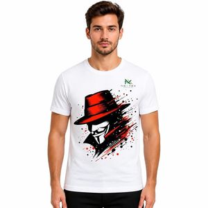 เสื้อยืดคอกลมลายกราฟิก Splash แบบกำหนดเองสำหรับผู้ชาย สีแดง สไตล์สตรีทแวร์ พิมพ์ลายแบบ Sublimation โรงงาน OEM ขายส่ง - Product Image 1