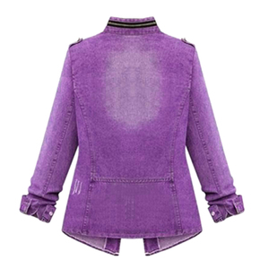 Tendances 2026 : Blouson en jean pour femme, style urbain incontournable, coupe oversize courte, délavage vintage, broderie 3D écologique, tenue chic - Product Image 3