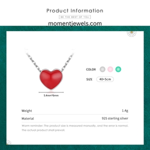 Collar de Plata de Ley 925 con Colgante de Corazón Romántico Chapado en Rodio, Cadena de Eslabones, Joyería para Mujer, Regalo de Boda - Product Image 1