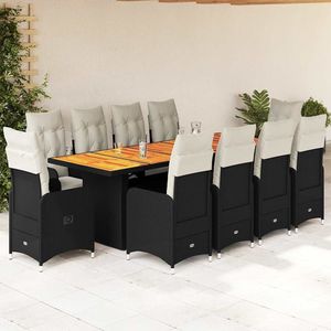 Conjunto de Bistro Negro y Blanco Crema para Jardín, para Entretenimiento al Aire Libre - Product Image 1
