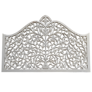 Cabecero de Cama Decorativo de Madera Tallada a Mano, Diseño de Hoja de Texas Blanca, Tamaño Cal King, Arte Mural Decorativo para Colgar en la Pared - Product Image 2