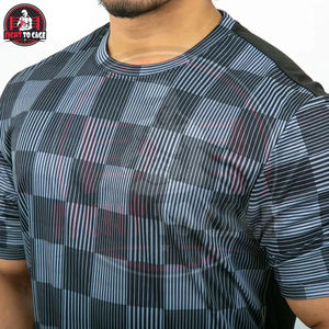 Camiseta Deportiva de Poliéster Tejido Transpirable de la Más Alta Calidad para Hombre, de Secado Rápido, con Rayas y Cuadrícula, Sublimada - Product Image 5