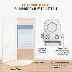 Chiudiporta Idraulico Regolabile da 100 Libbre, Automatico per Uso Commerciale e Residenziale, in Alluminio per Porte di Varie Dimensioni - Product Image 4