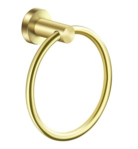 Daood Sons Handicraft Nouveau design Porte-serviettes mural rectangulaire moderne en laiton doré pour salle de bain - Product Image 1