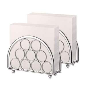 Porte-serviettes en acier lourd personnalisé, revêtement argenté, design élégant, parfait pour les mariages et les tables d'événements - Product Image 1