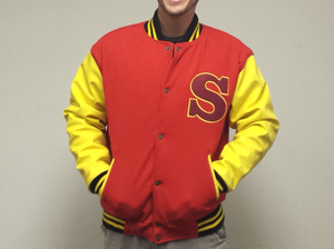 Wholesale <b>Men</b> Varsity Letterman <b>Jackets</b> Chenille Patch Embroidered Logo Sports Baseball Team <b>Jacket</b> - Product Image 2