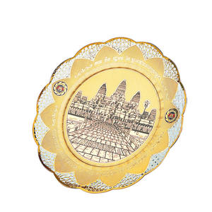 Assiette Souvenir Architecturale Moderne Personnalisée en Alliage Gravé en Relief 3D, Imprimée en Typographie Chinoise, Art & Objets de Collection - Product Image 3