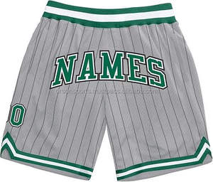 Muestra de apoyo Ropa deportiva transpirable de secado rápido Pantalones cortos de baloncesto para hombres Malla de doble capa con bolsillo frontal Conjuntos de logotipo personalizado - Product Image 2