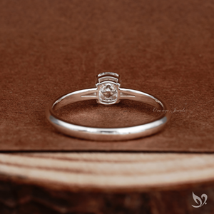Petite Elongated Cushion Diamond <b>Ring</b> with <b>Split</b> Shank Band IGI Certified Lab Grown 10K Gold - Product Image 3