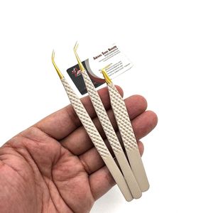 Nude Gold Lash Tweezers 90 Degree Slim <b>Boot</b> 45 Degree And Curved Isolation Custom Logo Beauty Eyelash Extension Tweezers - Product Image 6