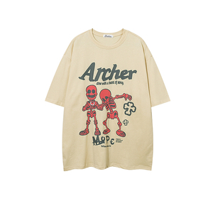 เสื้อยืดคอตตอน 100% แบบสวมใส่สบาย ทรงหลวม พิมพ์ลายตัวอักษร ASSC ลายหนามแหลม แขนสั้น แห้งเร็ว สไตล์ใหม่ แบบคัสตอม สำหรับทุกเพศ - Product Image 1
