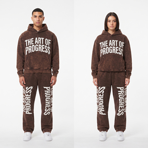 Vintage Acid Wash Printed Flare Sweatpants Hoodie <b>Set</b> Winter Pullover Distressed <b>Embroidery</b> Tracksuit Baggy 500gsm Fleece - Product Image 1