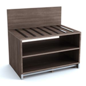 Banc de rangement moderne en MDF avec revêtement HPL de qualité E0, mobilier de chambre d'hôtel, 30x22x18 pouces, partiellement assemblé, Brahmani - Product Image 3