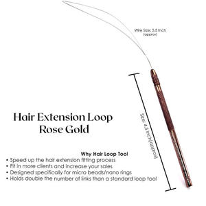 Hair Extension Tool Thread Loop Tool Stainless Steel Hair Extension Threader Extension Pulling Loop Nano Ring Wire Loop Tool - Product Image 2