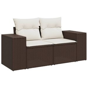 Conjunto de Sofás Modulares Grandes de Ratán PE Marrón para Jardín, Elegante Espacio de Vida al Aire Libre - Product Image 3