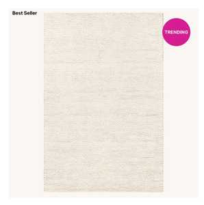 Handmade Wool Braided <b>Flat</b> Pile Thick Non-Slip White Solid Color Kilim Carpet <b>Rug</b> for Home Living Room & Prayer Use - Product Image 6