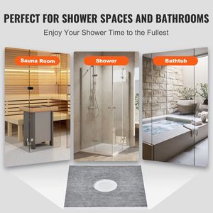 Lightweight EPS 36\" X 36\" <b>Shower</b> Curb Kit with 6.3\" Central Drain and 2 Waterproof Clo <b>Shower</b> <b>Trays</b> Installation Kits - Product Image 6