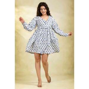Robe courte en coton pour femmes, robe d'été bohème, tenue décontractée pour le soir, vêtement léger et respirant - Product Image 4