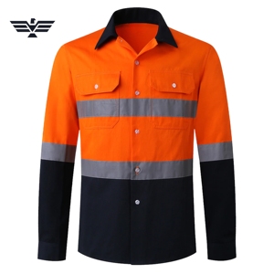 Camiseta Polo de Trabajo de Seguridad Reflectante de Poliéster de Manga Larga para Hombre, Talla Grande, Uniforme Industrial de Alta Visibilidad - Product Image 1