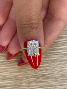 Cushion Cut Moissanite Diamond <b>Solitaire</b> Engagement <b>Ring</b> 925 Sterling <b>Silver</b> Customized Engagement <b>Ring</b> Gift For Her - Product Image 2