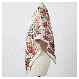 NORTH APPROACH Women's Square <b>Silk</b> Scarf Floral Print Elegant Multi-Functional Fashion Accessory All Seasons - Product Image 3