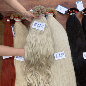 Extensiones de cabello humano vietnamita virgen con punta plana de queratina, cutícula alineada, doble trama, alta calidad, naturalmente liso. - Product Image 2