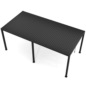 Pérgola de Aluminio con Techo de Láminas, Estructura de Acero con Recubrimiento en Polvo, Rectangular, para Jardín o Patio Trasero - Product Image 4