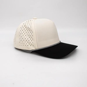 Custom Patch Performance Sport Laser Cut Embroidery Perforated Baseball Cap 5 Panel Two Tone a Frame Waterproof Golf <b>Hats</b> - Product Image 1