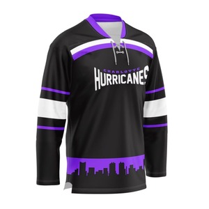 Maillot de hockey sur glace personnalisé pour adulte, imprimé par transfert thermique, 100 % polyester mesh 220g, anti-humidité, col en V, manches longues - Product Image 5