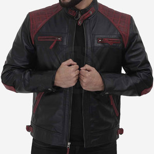 Factory Direct <b>Leather</b> Winter Men's Plus Size <b>Jacket</b> with Stand Collar Front Logo Breathable & Eco-Friendly Cow Skin - Product Image 4