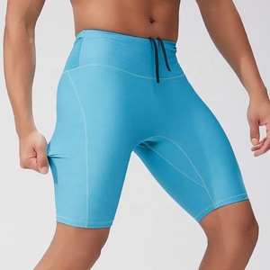 Custom Quick Dry Men’s Compression Gym <b>Shorts</b> Knee Length Running Tights with Pocket Athletic Workout Underwear - Product Image 3